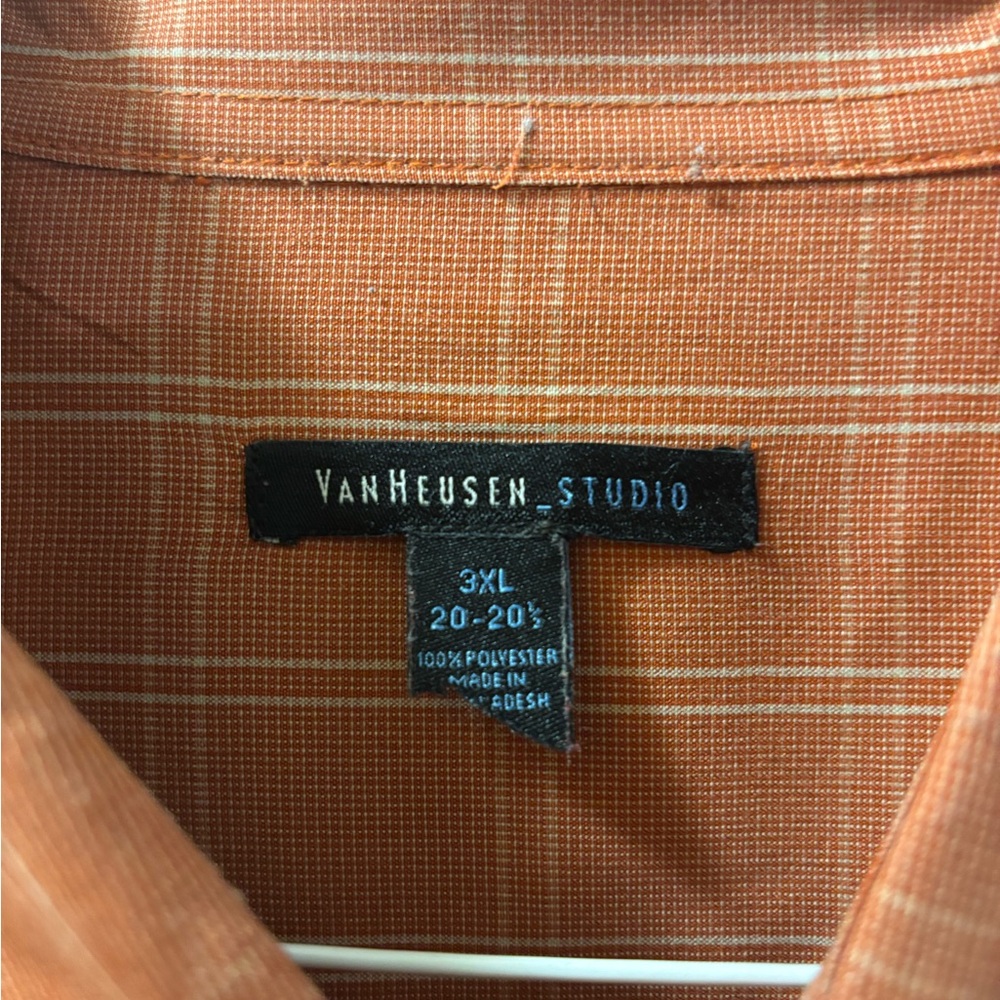 Van Heusen Studio Terracotta Plaid Shirt 3XL